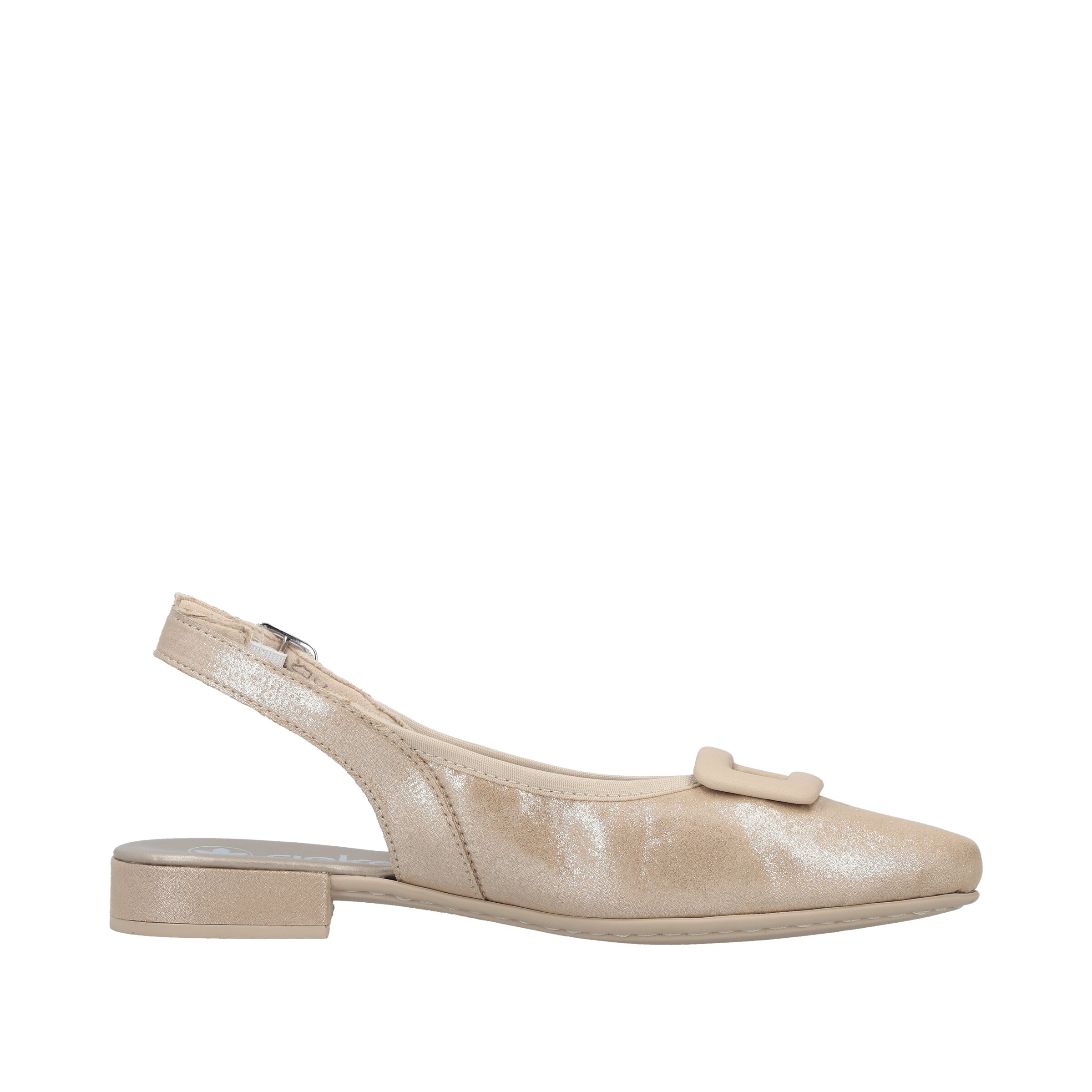 Rieker Ballet Flats with Strap in Beige