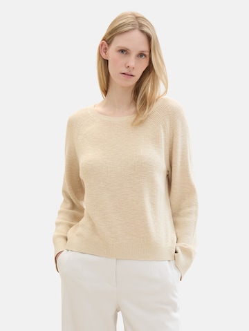 TOM TAILOR Sweater in Beige: front