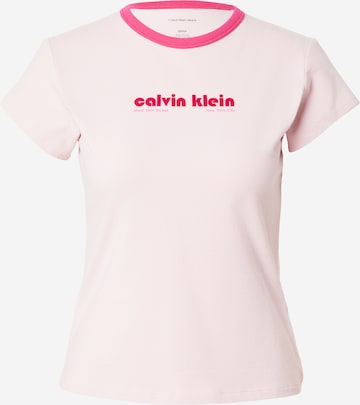 T-shirt Calvin Klein Jeans en rose : devant