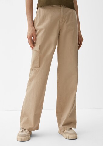 s.Oliver Wide Leg Gargohousut värissä beige: etupuoli