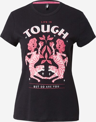 ONLY T-shirt 'TRUDY' en rose / noir / blanc, Vue avec produit