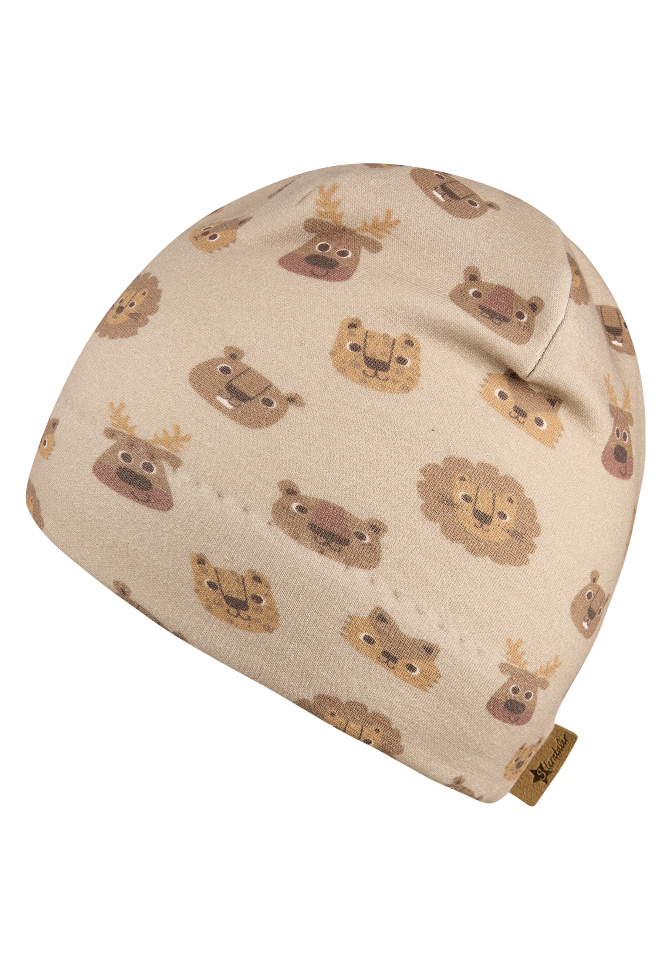 STERNTALER Beanie 'Tierköpfe' in Beige