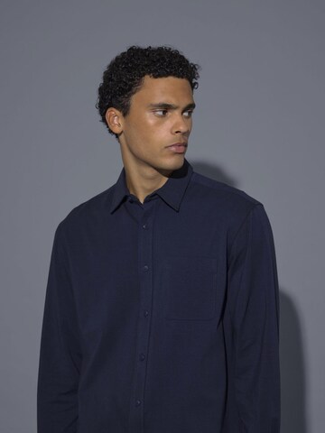 BLEND Regular fit Button Up Shirt ' BHALO ' in Blue