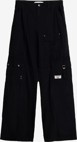 Pantalon cargo Bershka en noir : devant