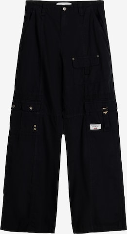 Pantalon cargo Bershka en noir : devant