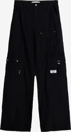 Bershka Pantalon cargo en noir, Vue avec produit