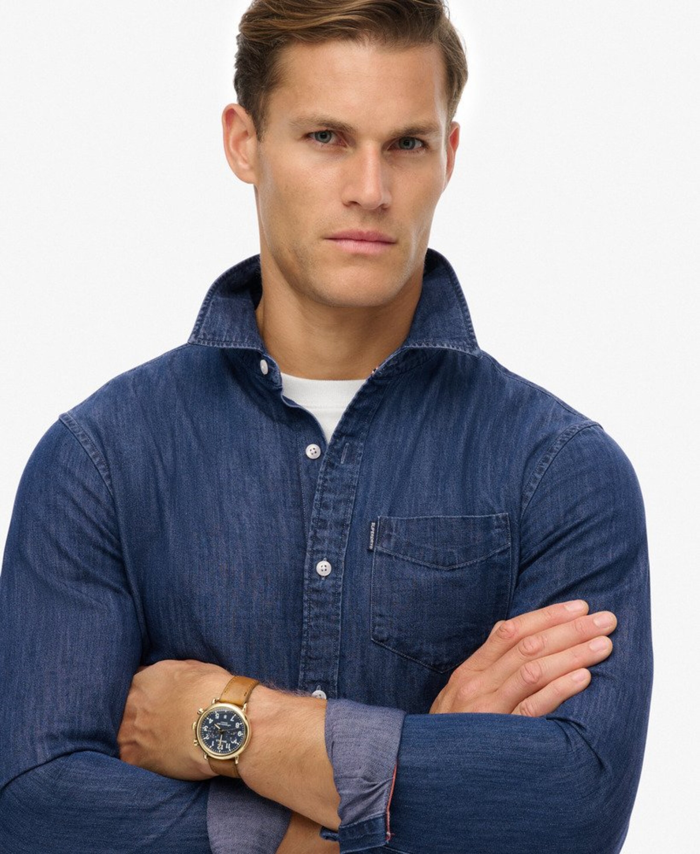 Coupe regular Chemise 'Essential' Superdry & Co en bleu