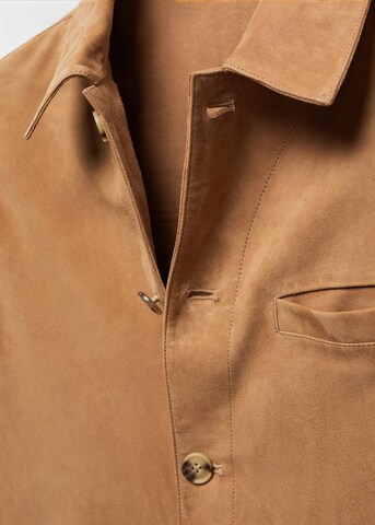 MANGO MAN Regular fit Button Up Shirt 'Garden' in Brown