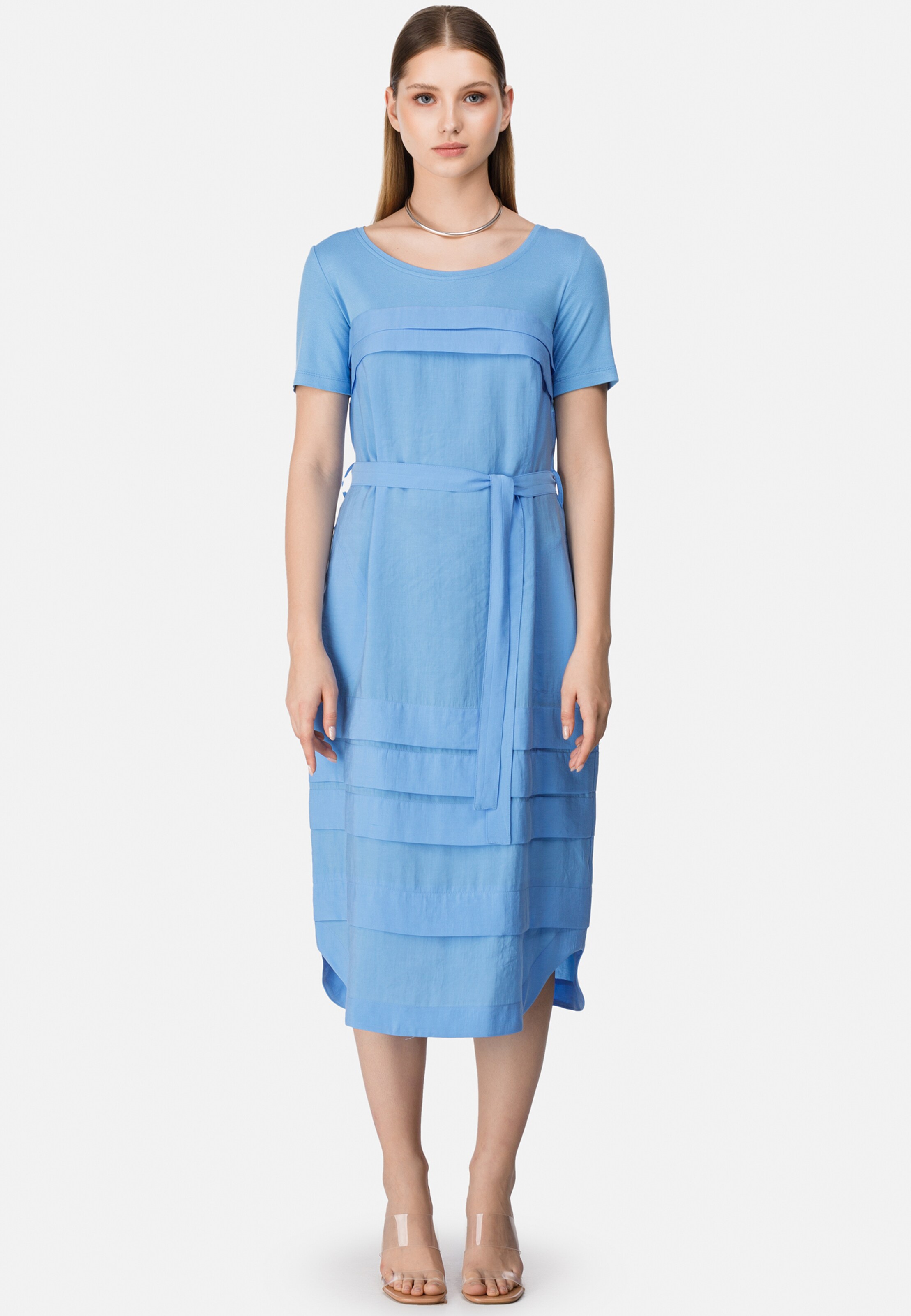 Frauen Große Größen HELMIDGE Sommerkleid in Blau - CN02540 Frauen Große Größen HELMIDGE Sommerkleid in Blau - CN02540