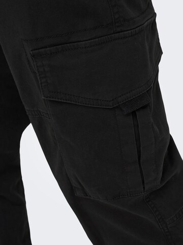 Only & Sons - Tapered Calças cargo 'Dean' em preto