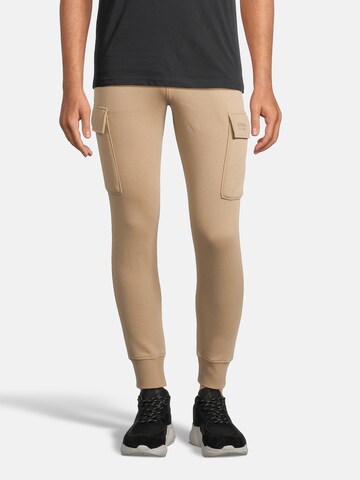 Effilé Pantalon cargo AÉROPOSTALE en beige : devant