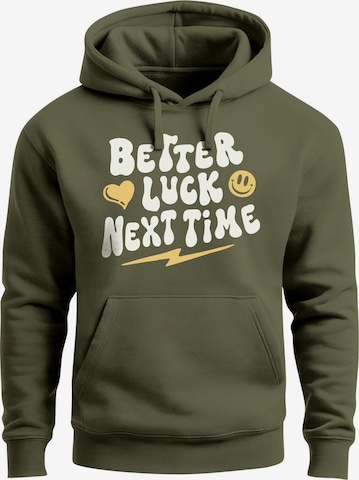 Neverless Sweatshirt 'better luck next time' in Green: front