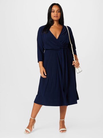 Lauren Ralph Lauren Plus Jurk 'LYNA' in Blauw