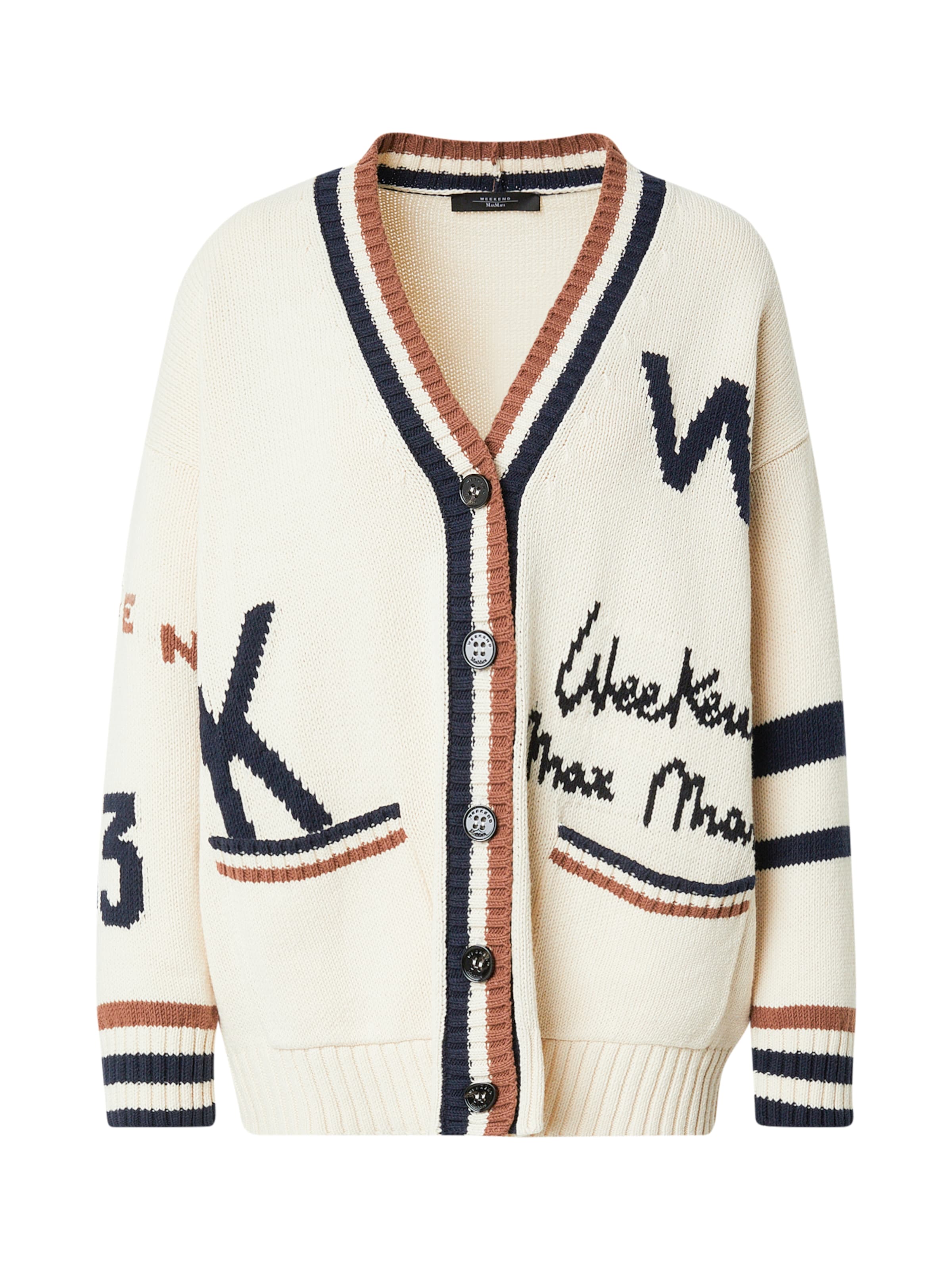 Weekend Max Mara Knit Cardigan 'BLASONE' in White: front