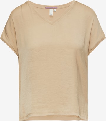 T-shirt QS en beige : devant