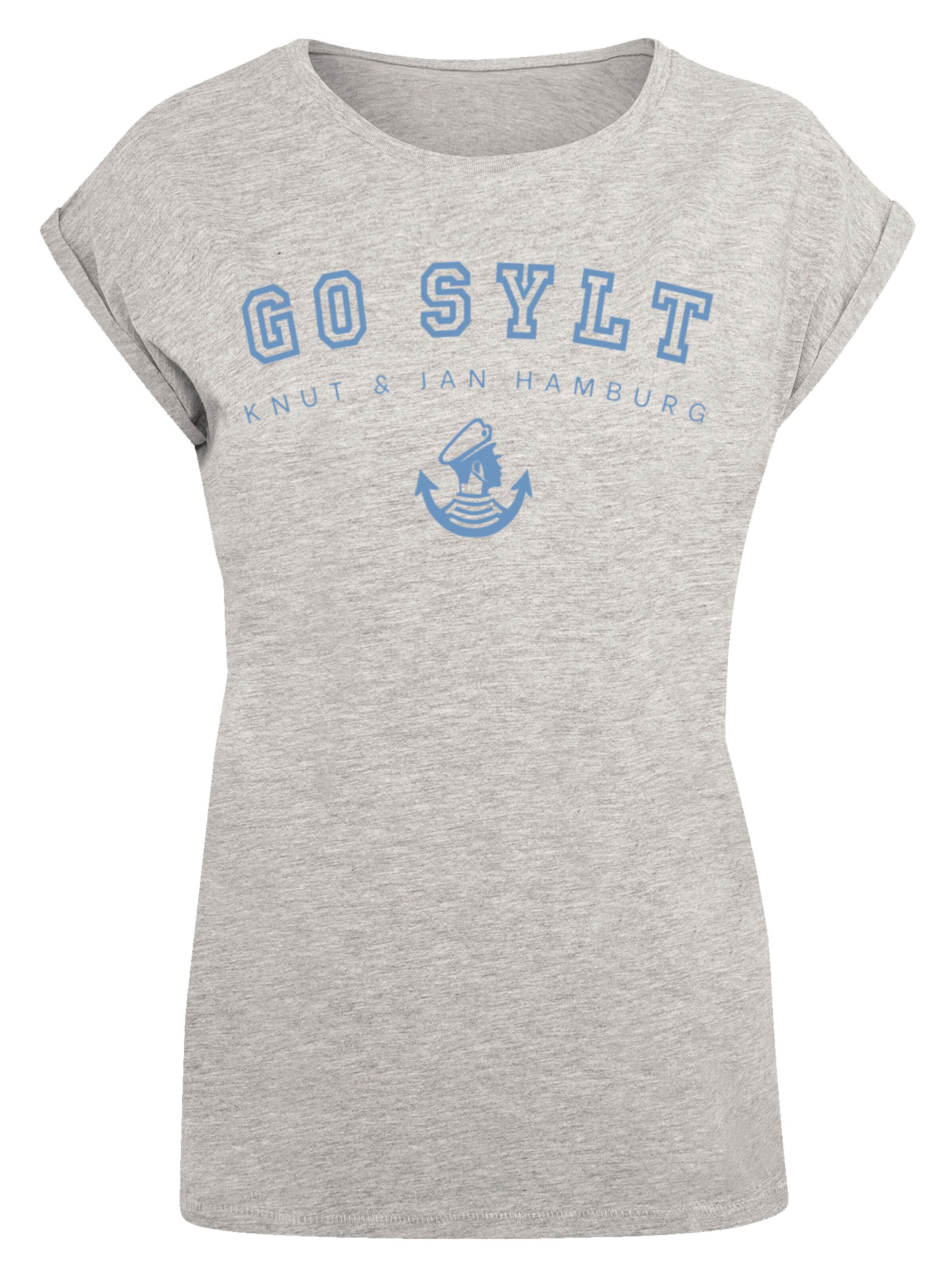 T-shirt 'Go Sylt Knut & Jan Hamburg' F4NT4STIC en gris : devant