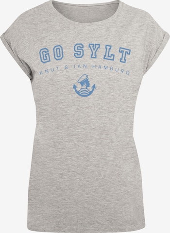 F4NT4STIC T-Shirt 'Go Sylt Knut & Jan Hamburg' in Grau: Vorderseite