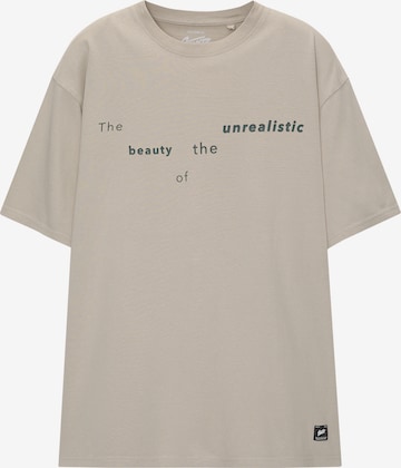 T-Shirt 'MECHANIC LADY' Pull&Bear en gris : devant