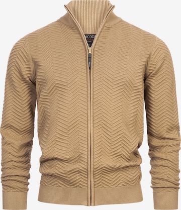INDICODE JEANS Gebreid vest 'Lexson' in Beige: voorkant