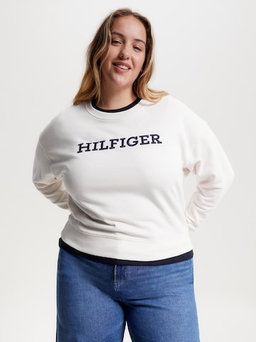 Tommy Hilfiger Curve Μπλούζα φούτερ σε λευκό: μπροστά