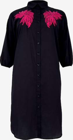 Robe-chemise Yoek en bleu : devant