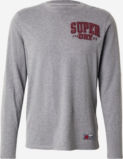 Superdry & Co Paita 'Vintage Athletic' värissä meleerattu harmaa / viininpunainen, Tuotenäkymä