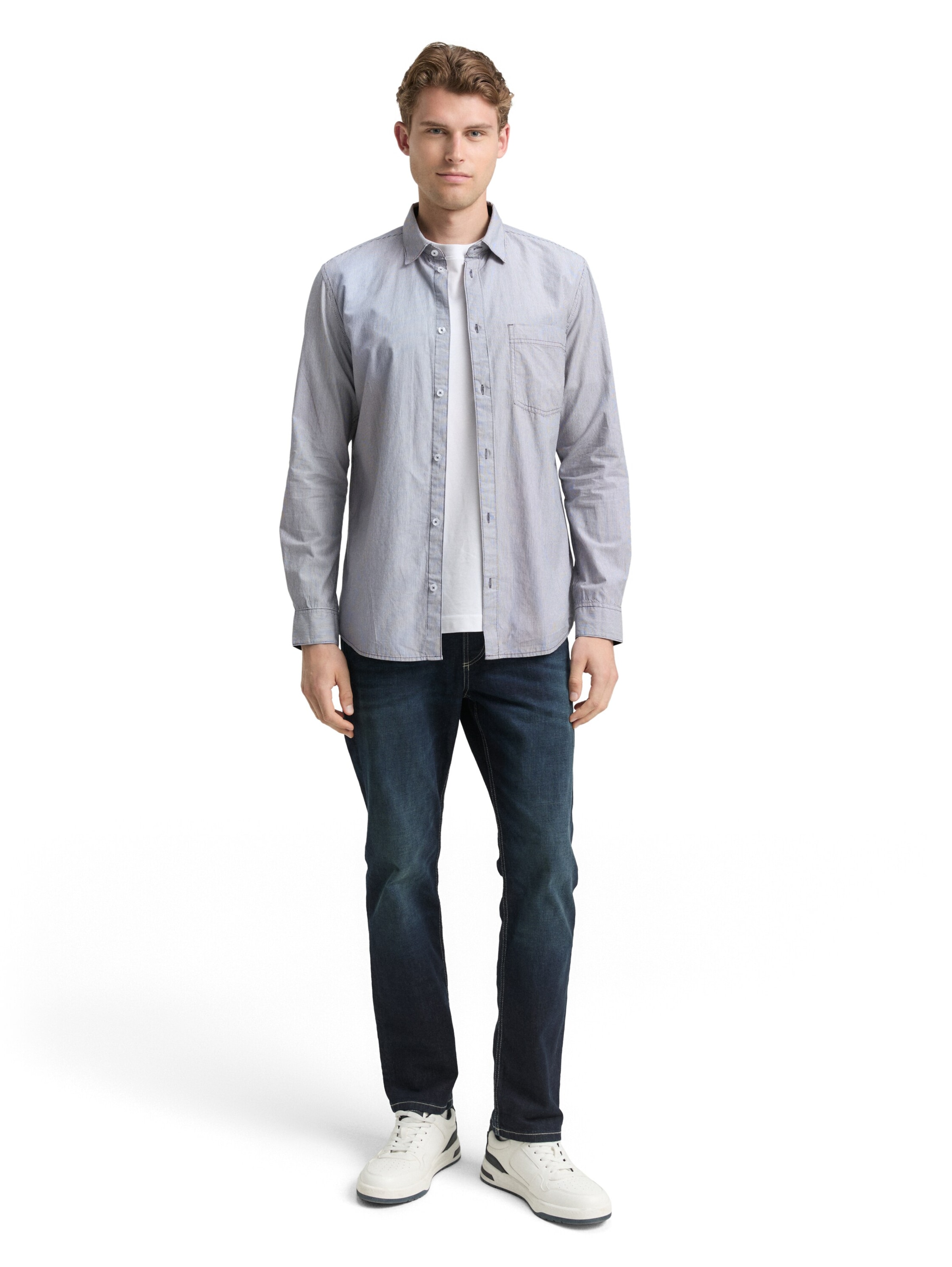 Coupe regular Chemise TOM TAILOR en bleu