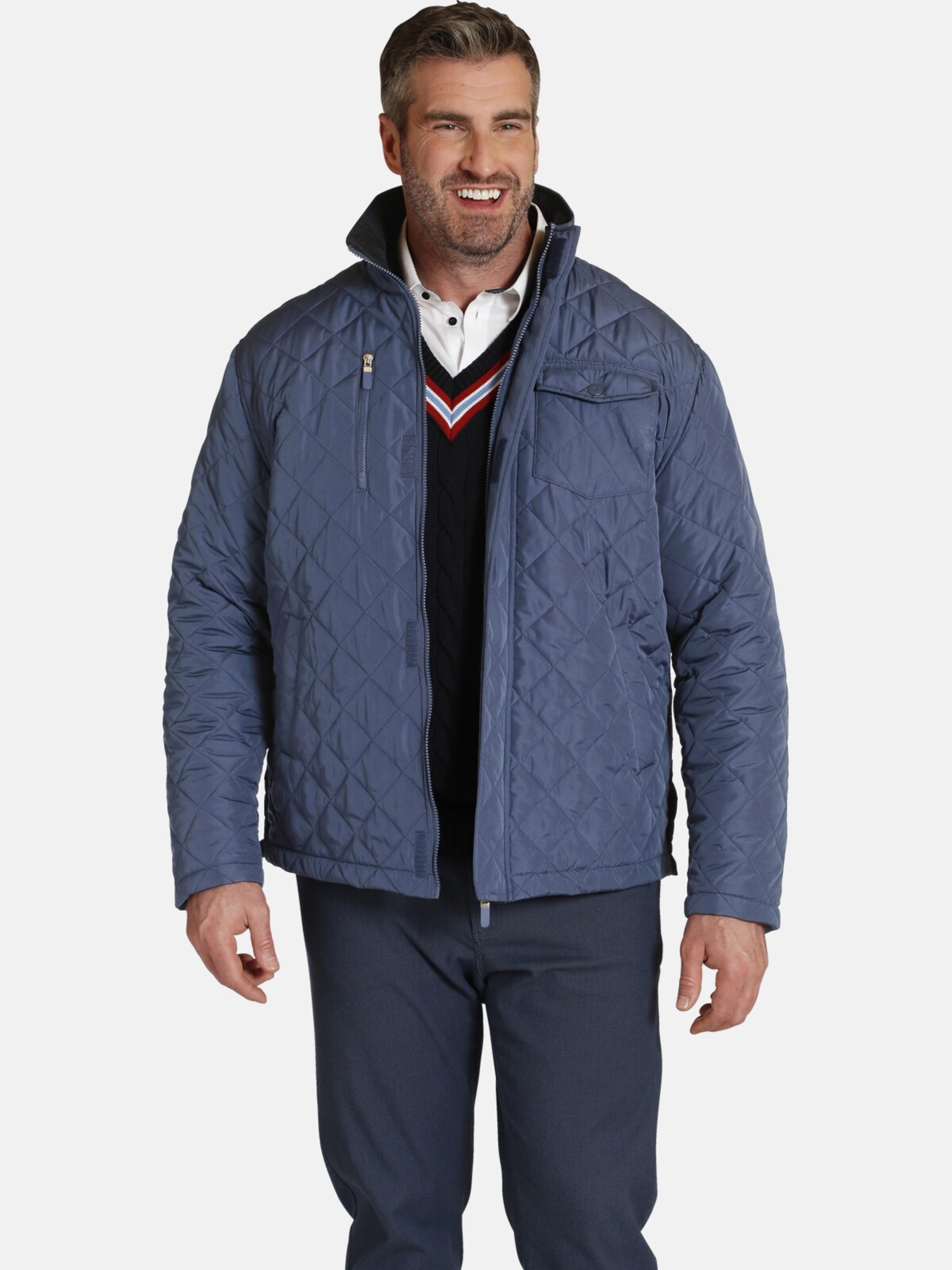 Charles Colby Steppjacke in Blau: Vorderseite