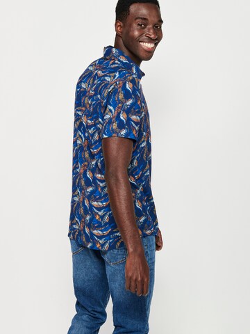 KOROSHI Regular fit Button Up Shirt in Blue