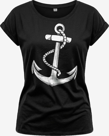 MAKAYA Shirt 'Anker' in Schwarz: Vorderseite