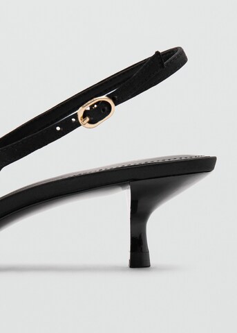 MANGO Ballet Flats with Strap in Black