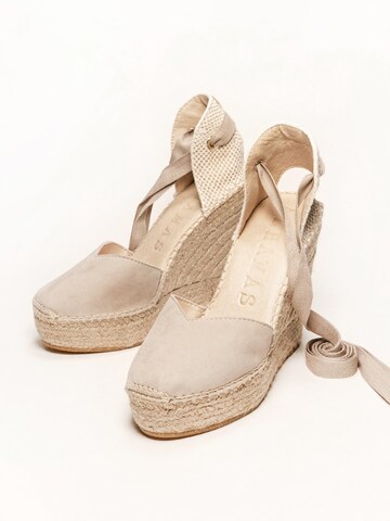 Sandalo 'Alpargata Cuña 12 cm' di Alhamas in grigio