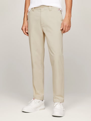 Tommy Jeans Tapered Chino Pants in Beige: front