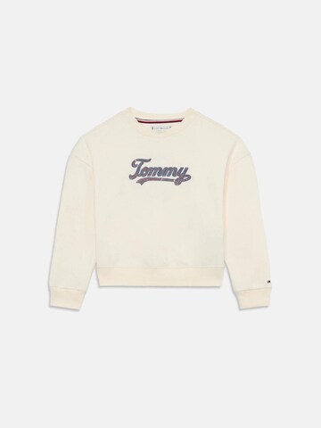 TOMMY HILFIGER Sweatshirt 'Paillettes Script' in Wit: voorkant