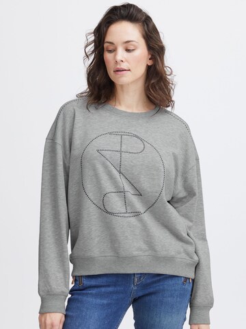 PULZ Jeans Sweatshirt 'MALLIE' in Grijs: voorkant