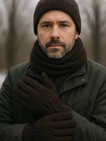 COLLEZIONE ALESSANDRO Fingerhandschuhe 'Modern' in Braun