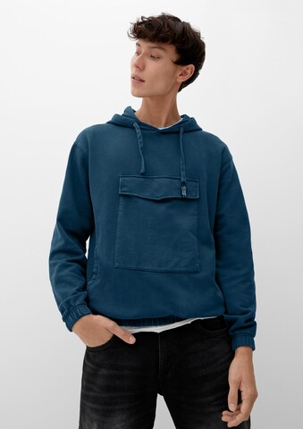 QS Sweatshirt in Blauw: voorkant