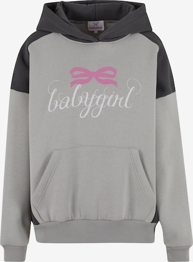 Felicious Sweatshirt 'Babygirl' in grau / hellpink / schwarz / weiß, Produktansicht