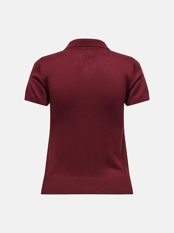 ONLY T-shirt 'ONLY ONLCATHERINE SS POLO NECK EX KNT POLO' i röd