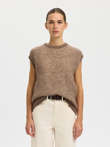 Pull-over SELECTED en marron : devant