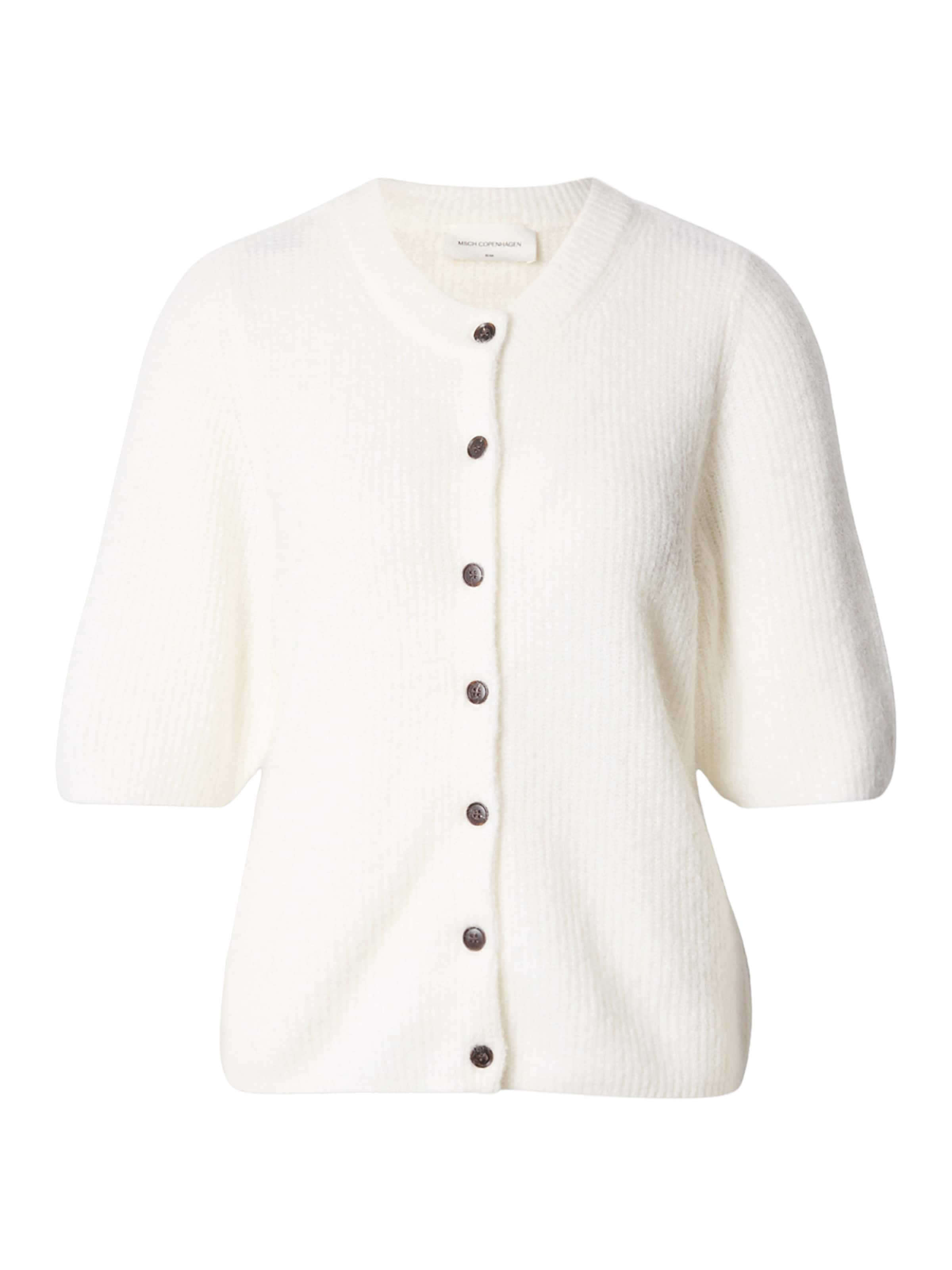 MSCH COPENHAGEN Πλεκτή ζακέτα 'Jinie' σε λευκό: μπροστά