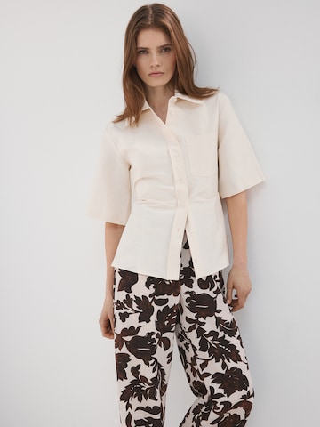 MANGO Široke hlačnice Hlače 'Karina' | bež barva