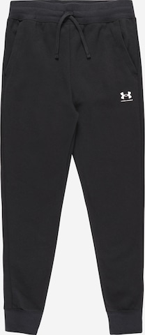 UNDER ARMOUR Tapered Sports trousers in Black: front