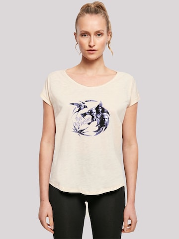 F4NT4STIC Shirt 'The Witcher Wolf Logo Infill Netflix TV Series' in Beige: front