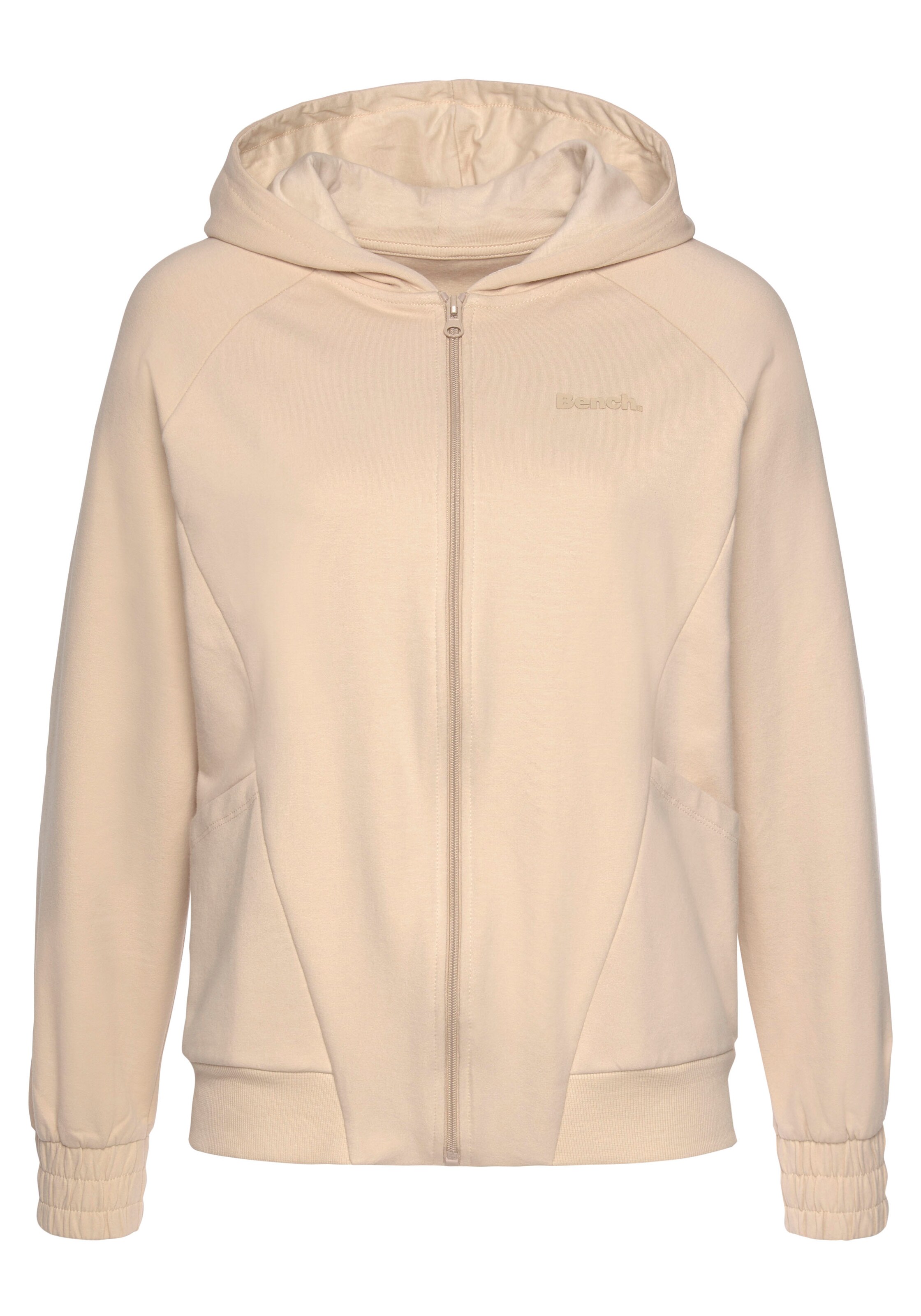 BENCH Sweatjacke in Beige: Vorderseite