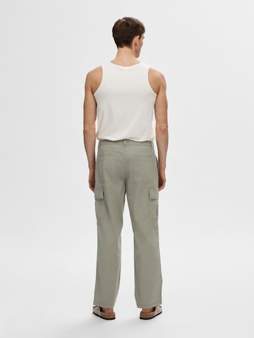 SELECTED HOMME جينز واسع سراويل الحمولة 'Evan' بلون رمادي