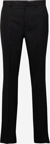 TOPMAN Slim fit Pleated Pants in Black: front