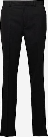 Coupe slim Pantalon à plis TOPMAN en noir : devant