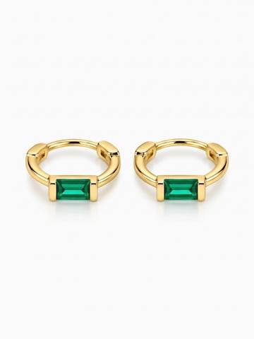 Kamakula Ohrringe 'Green Baguette'‌‌‌‌‌‌‌‌ in Gold: Vorderseite