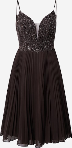 Unique Cocktail Dress in Brown: front
